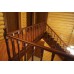Деревянная лестница из дуба на косоурах с балясинами коса